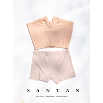 Girl high waist abdomen cotton safety pants no trace flesh color Japanese three-point summer 2021 New bottom anti-light