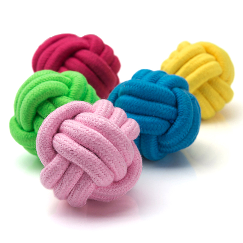 【迪曼宠物用品专营店】泰迪狗玩具球 磨牙耐咬玩具绳洁棉绳球金毛