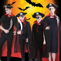 Halloween red and black cloak childrens clothing Wizard cloak Childrens pumpkin Death cloak Halloween ball decoration