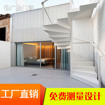 Outdoor rotating staircase indoor and outdoor attic duplex center column integral spiral ladder modern handrail factory direct Camp