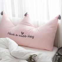 Princess style crown pillow Bedside large backrest Washed cotton bed large cushion Cotton pillow Cotton pillow waist pillow