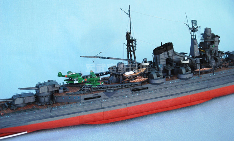 日本ijn suzuya铃谷号重巡洋舰 纸模型 1:200 军舰 军