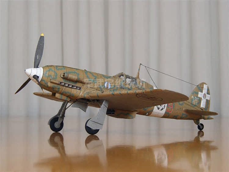 意大利mc.202战斗机 纸模型 1:33 军武宅 飞机 军武宅手工diy