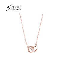 sumni Samini 18K bag rose gold necklace female Japanese Korean version simple ring pendant choker gift