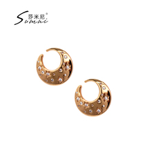 sumni Simini new products European and American wind starry sky 18K bag gold 925 silver moon Stars Ear-Ears Accessories