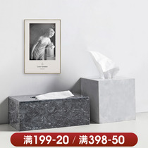 Behan American Nordic Light Luxury Marble Home Living Room Napkin Tissue Tissue Box Creative Tea Table Tissue Box
