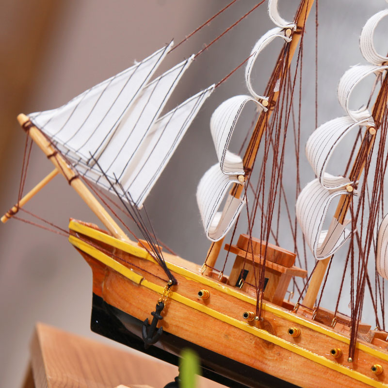 哥德堡号船模型地中海大号手工实木一帆风顺帆船摆件欧式工艺品产品展示图2
