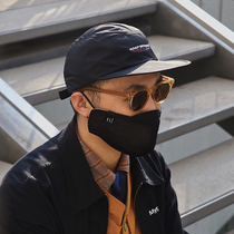 Acap warm large size sunscreen breathable dustproof autumn and winter replaceable filter element men and women black adjustable washable mask