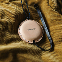 Leather Functional Necklace Long Personality Pendant Japanese Accessories Chain Accessories Jewelry Handmade Vegetable Tanned Leather Tape Measure
