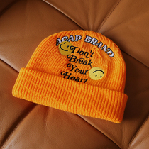 Acap Brand thick wool knitted melon skin cold hat autumn and winter big head circumference cute and warm womens mens style