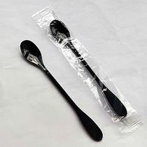 Disposable coffee spoon long handle milk tea drink stirring rod plastic roast grass spoon independent black long spoon 100