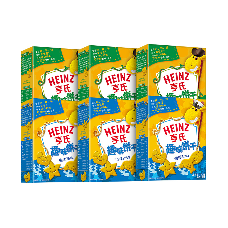 Heinz/亨氏趣味饼干6盒装动物形状婴儿饼干 辅食磨牙饼干婴儿辅食产品展示图4