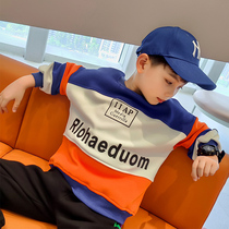 fashion boy round neck sweatshirt 2022 new style korean style children's clothing handsome long sleeve bottoming top