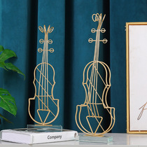 Creative Light Extravaganza Violin Pendulum Pieces Living Room Wine Cabinet Xuanguan Desktop Home Decoration Metal Handicraft Furnishing
