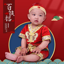 One-year-old catch Zhou Tang dress Baby boy female baby full moon Hanfu summer hundred days red festive dress