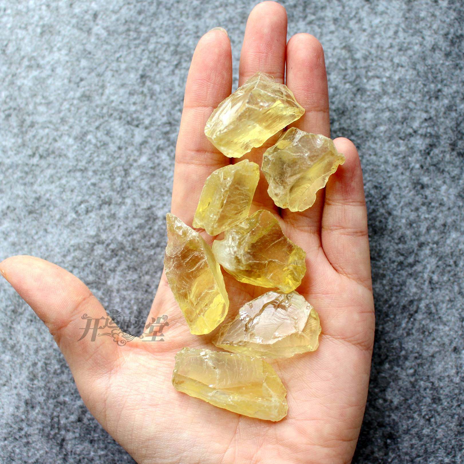 天然黄水晶原石矿晶能量摆件