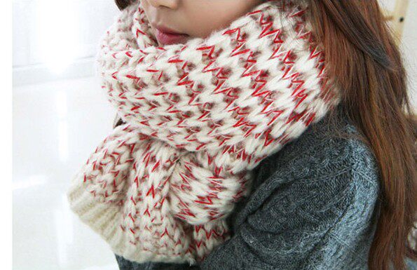 秋冬新款韩版学生情侣女围巾 冬季针织加厚毛