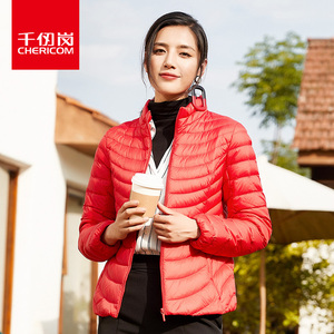 千仞岗2018新款轻薄羽绒服女短款纯色休闲时尚羽绒239072