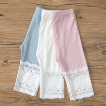 Girls Capri pants Summer Thin Modal Children Ice Silk Leggings Baby Summer Ultra-Thin Shorts Lace 7