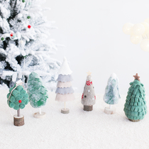 Christmas wooden ornaments creative desktop felt mini Christmas tree desktop ornaments Christmas decoration