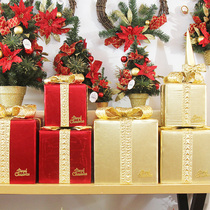 Golden Christmas gift package package gift box decorations Christmas mall window scene decoration set gift decoration
