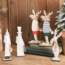 Christmas decoration arrangement Christmas deer doll wooden decoration Christmas trinket elk desktop Christmas ornaments