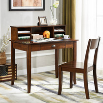 American computer desk Desk bookshelf One solid wood simple study desk Household writing desk Student study furniture