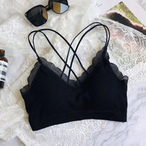 Summer beauty back underwear anti-glare bottoming tube top sling thin cross strap chest pad one bra without steel ring wrap chest