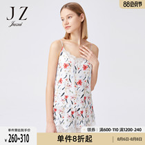 JUZUI Jiuzi official flagship store summer mulberry silk printing lace stitching womens home clothes