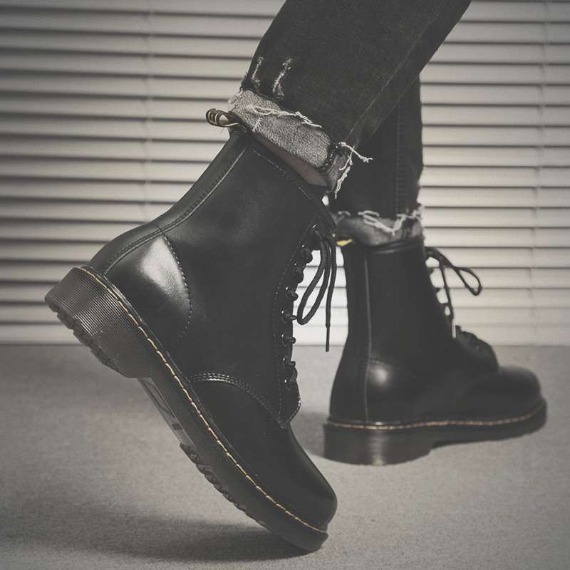 leather high top boots mens