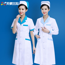 Nurse clothes Summer thin womens white coat short sleeve set doctor intern embroidery shop beautician work clothes