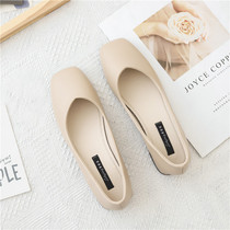 Late evening Wind Gentle Shoes 2022 New Womens Spring With Fairy Single Shoes Woman Flat Bottom Heels Girl Coarse Heels