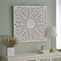 ZSH004 European French ethnic style white carved carved guest restaurant porch background wall decoration painting wall hanging