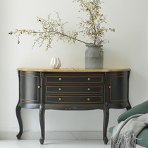 GZ034 European style country pastoral style solid wood semi-circular dining side cabinet Porch Locker display cabinet