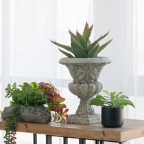 BJ32 French retro carved flower pot vase flower home garden decorations display ornaments photography props