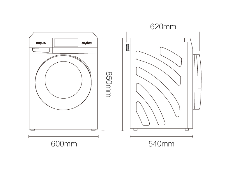 全自动洗衣机平面图图片