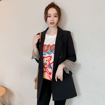Anti-season clearance black small suit jacket womens spring and autumn season 2021 new casual small man small suit top