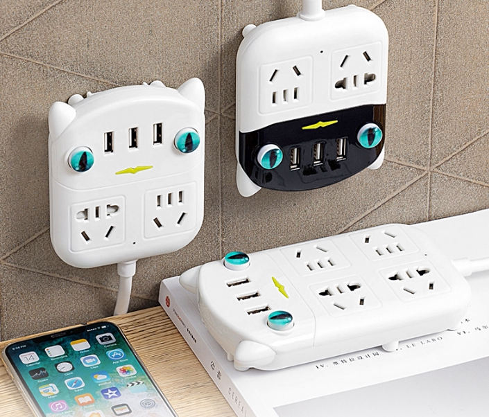 开关小夜灯转换器— 77 —得力新国标插座长线电源插排接线板拖线板