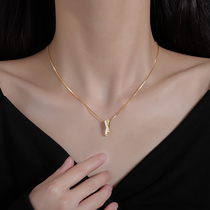 925 sterling silver ring buckle necklace light luxury niche ins trend design sense choker 2021 new female