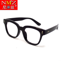 Retro plate TR90 full-frame glasses frame men with myopia eyes anti-blue flat mirror equipped with black frame tide