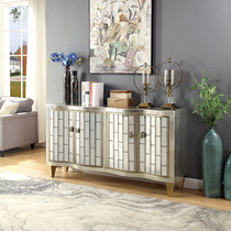 Light luxury porch cabinet entry screen cabinet silver foil post-modern entrance hall cabinet living room baking paint partition American wine cabinet