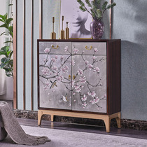 New Chinese-style entrance cabinet into the home baking paint shoe cabinet painted ebony pantry door light luxury living room screen partition cabinet