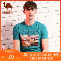 Camel Camel men men mens round neck short sleeve T-shirt summer everyday casual T-shirt tide tide