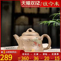 Throughout the ages Yixing purple clay teapot famous pure hand-made teapot kung fu tea set painted Plum pile