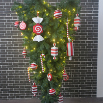 Christmas inverted hanging tree 1 8-2 4 m red and white confectionery decorations inverted hanging tree decorations Wedding festive arranged supplies