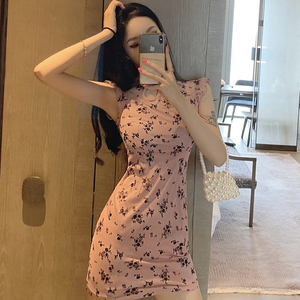 Retro style improved girl cheongsam sexy fashion slim dress