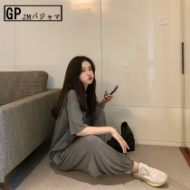 Japanese gp Model Pajamas Summer Day Thin High Waist Handle Feet Two Pieces of Home Clothes Set Relax