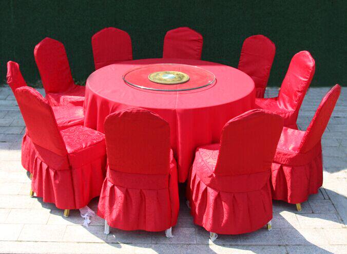 酒店饭店包间大圆桌 餐厅带玻璃转盘欧式椅子带折叠桌椅批发