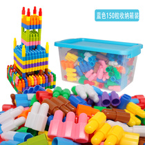 Large rocket warhead childrens educational early education PP spelling kindergarten building blocks toys 3-6 years old boys and girls