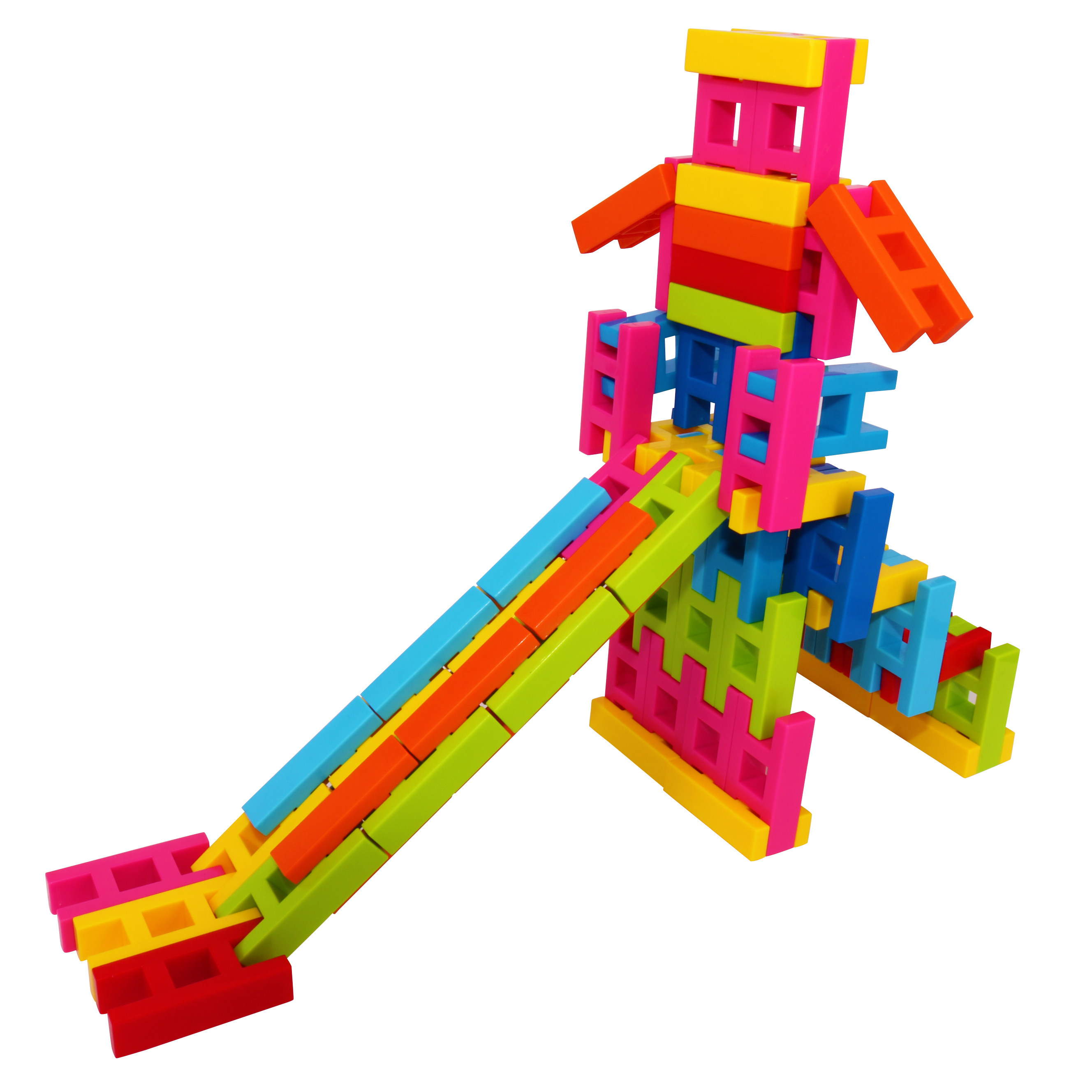 益智早教拼插幼儿园桌面h形楼梯积木1-2-3-5-6周岁儿童玩具女男孩